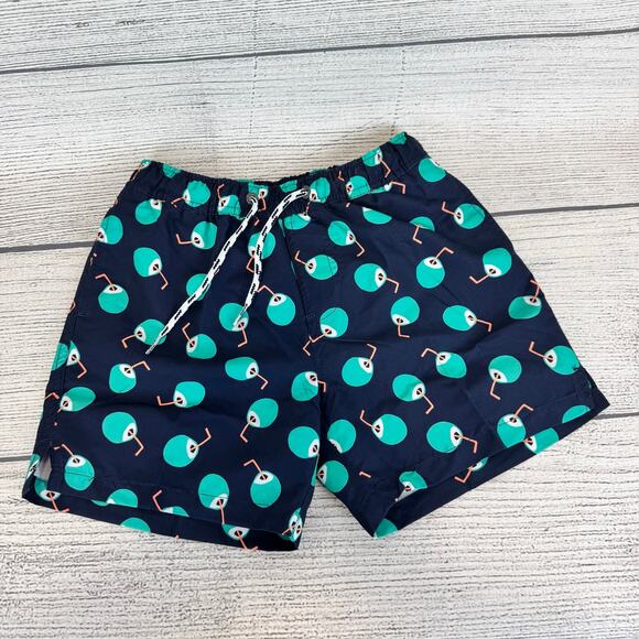 Snapper Rock Boy's Navy Blue Coconut Drink Printed Swim Trunks Size 6 - Picture 1 of 6